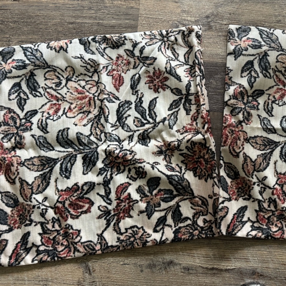 2 Floral throw pillow covers home decor zipper covers 17” x 17”